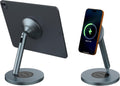 Nillkin Magnetic iPad Stand for Desk, MagSafe Wireless iPhone Charger Stand, 360° Rotating Base, Adjustable Aluminum Tablet Holder for Work, Office, Home, Kitchen Use