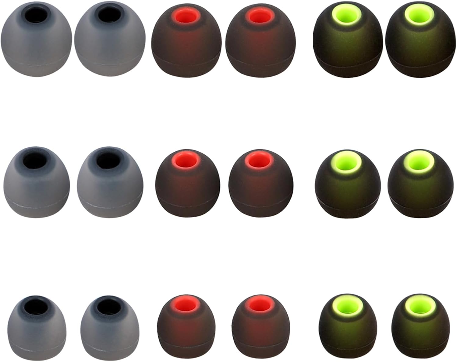 Silicone Replacement Earbud Tips Earbud Covers Ear Tips Fit for in-Ear Headphones (Inner Hole 3.8mm -5.1mm) Earbud Replacement Tips 9 Pairs