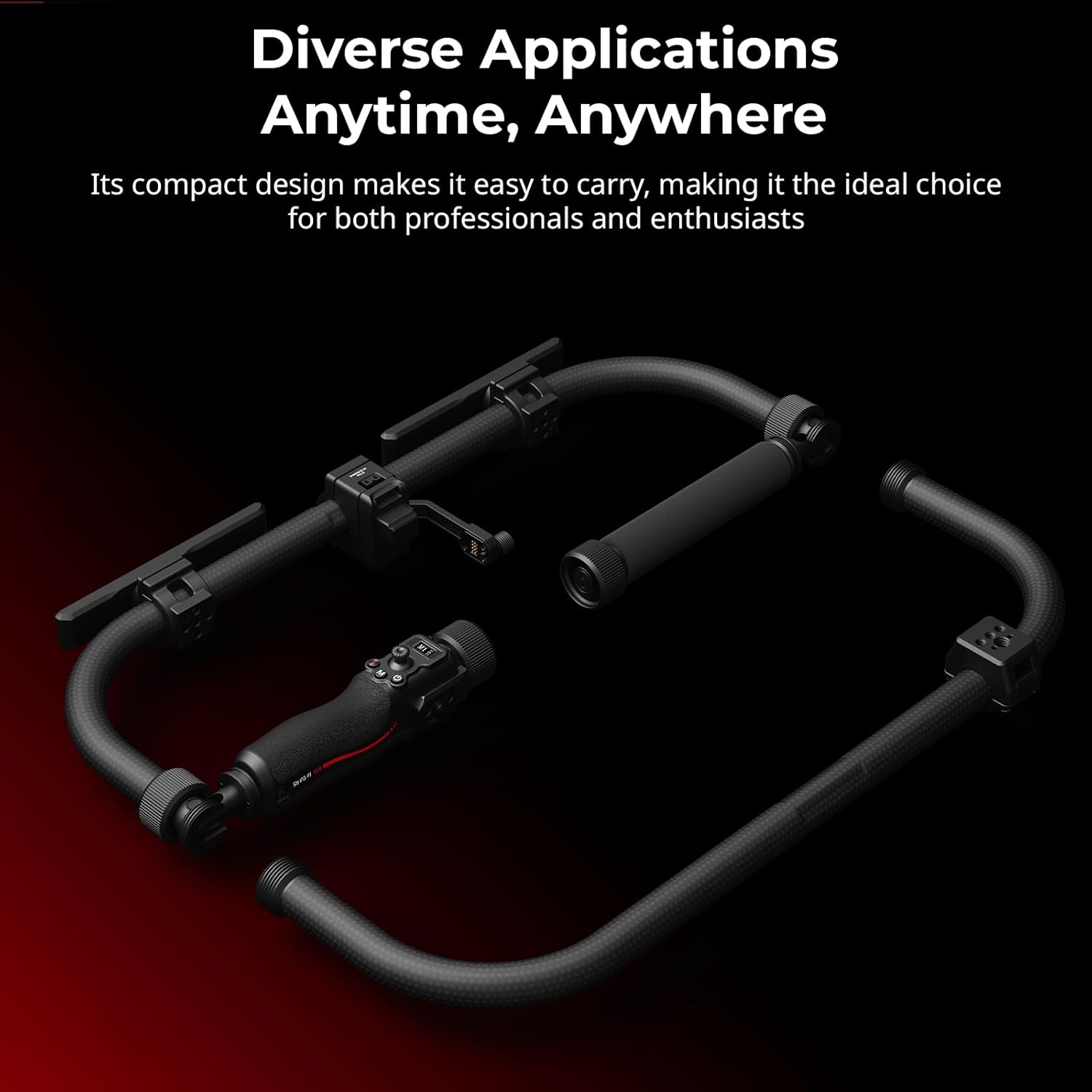 SMALLRIG Stabilizer Handheld Ring Grip for DJI RS 2 / RS 3 Pro/RS 4 / RS 4 Pro Gimbal, Supports Various Controls, Integrated Foldable Design, Max Load 17.6 lb - 4328