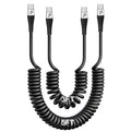 Coiled USBC to USBC Cables for Car 3FT/5FT, USB C to USB C Fast Charging Cables Short Type C Cord for iPhone 16/15/Pro/Plus/Pro Max/Samsung Galaxy S23, Compatible All Type C Devices-Silver 2Pack