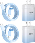 Phone 15 Charger,30W USB C Fast Charger Block & 10FT Long C to C Fast Charging Cable Cord for Phone 15/15 Pro Max/ 15 Plus/ 15 Mini,Pro 12.9/11,10th Gen/Mini 6 Galaxy S24 Ultra,Blue Gradient