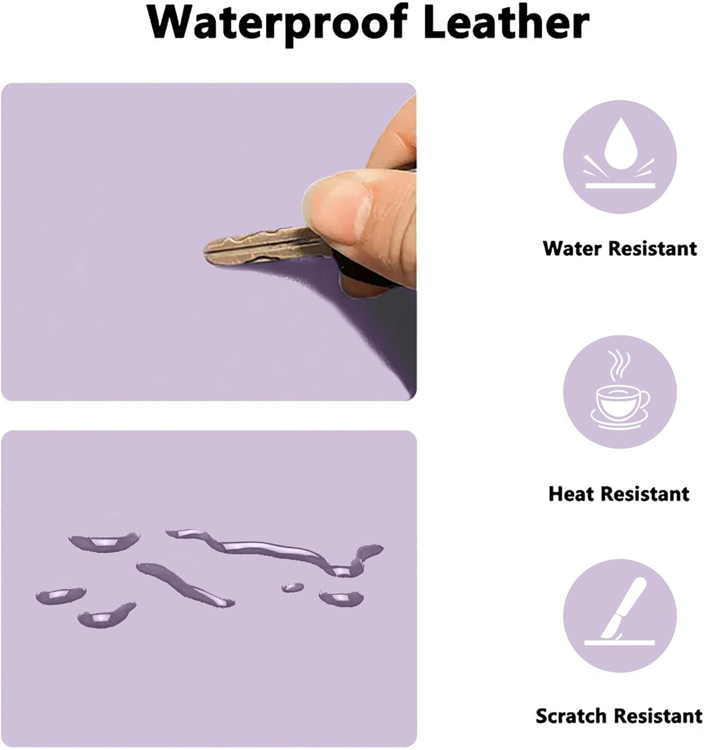 PU Leather Desk Pad Protector Gaming Mouse Pad Non Slip Desk Mat for Keyboard and Mouse Waterproof Desk Writing Pad for Office and Home Desk Accessories(Purple, 23.6 * 11.8)