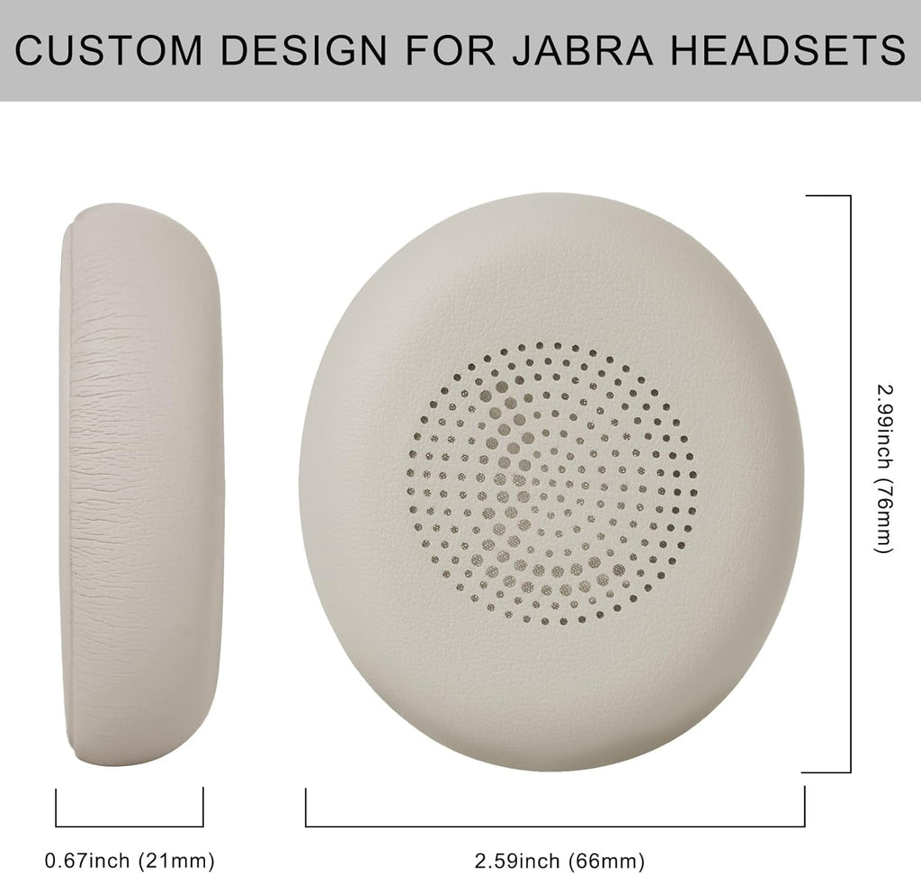 Ear Pads for Jabra Elite 45h - Replacement Ear Cushions for Evolve2 65 40 MS UC USB On-Ear Wireless Headphones - Protein Leather Memory Foam (Gold Beige)