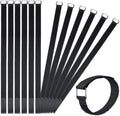 24 inch Hook and Loop Cable Strap - Reusable Fastening Strap - 12 PACK 1 inch Wide Nylon Cable Cinch Wrap