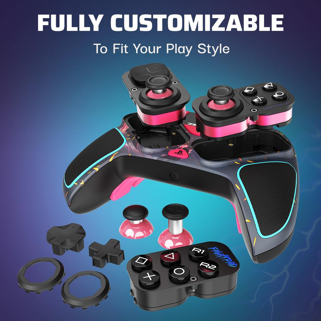 PDP Victrix Pro BFG Wireless Controller for PS4/PS5/PC, Sony 3D Audio, Modular Back Buttons/Clutch Triggers/Joystick, Tekken 8 Rage Art
