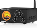 Douk Audio 2 Channel TPA3255 Bluetooth Amplifier 300W x2, Turntable Phono Amp with VU Meter, Treble Bass Control for MM Record Players, Home Theater Speakers (ST-01 Plus)
