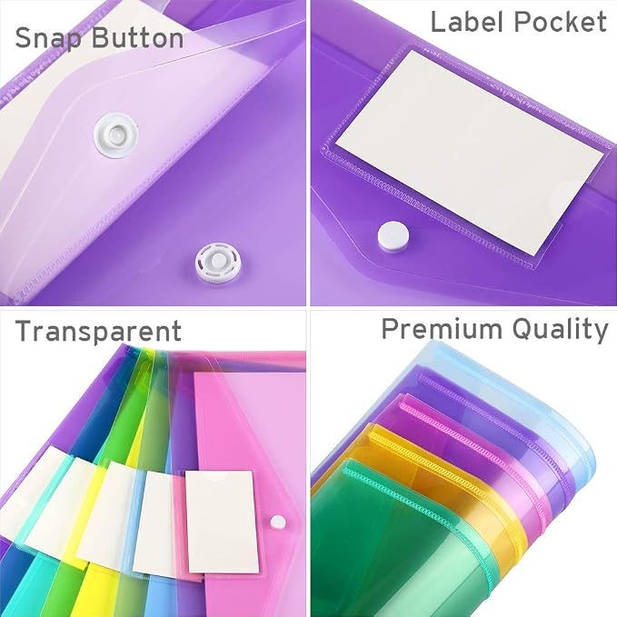Sooez 12 Pack Folders Plastic Envelopes - Image 4