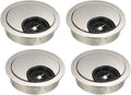 uxcell Cable Hole Cover, 2Inch/50mm Zinc Alloy Desk Wire Cord Cable Grommets Hole Cover for Office PC Desk Cable Cord Organizer, 4Pcs Wire Drawing Silver