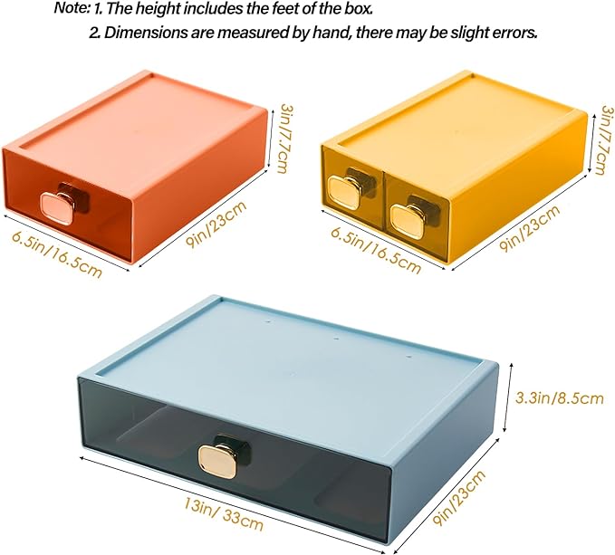 Large Desk Drawer Organizer 13"x9"x3.3" Stackable Desktop Storage Organizer - Image 2