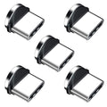 Ankndo Magnetic Connector Tip Heads [5-Pack] USB C Adapter 360 Rotating Strong Phone Cable Adapter for Type C Device