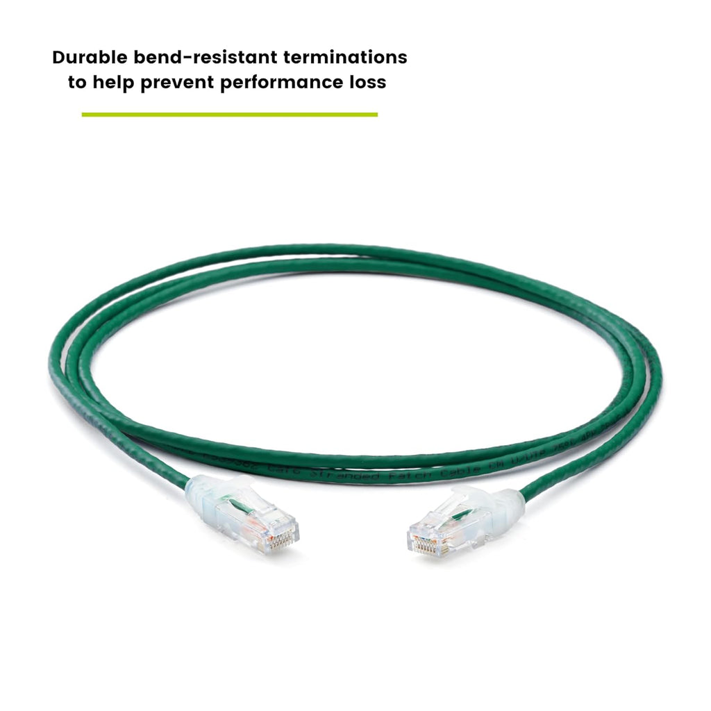TRUECABLE Cat6 Component Rated Patch Cable, Unshielded (U/UTP), 5ft, Green, 28AWG Solid Copper, Snagless 10G High-Speed Ethernet Cable, PoE++ 4PPoE 100W, UL Listed, RoHS-3, 1 Pack