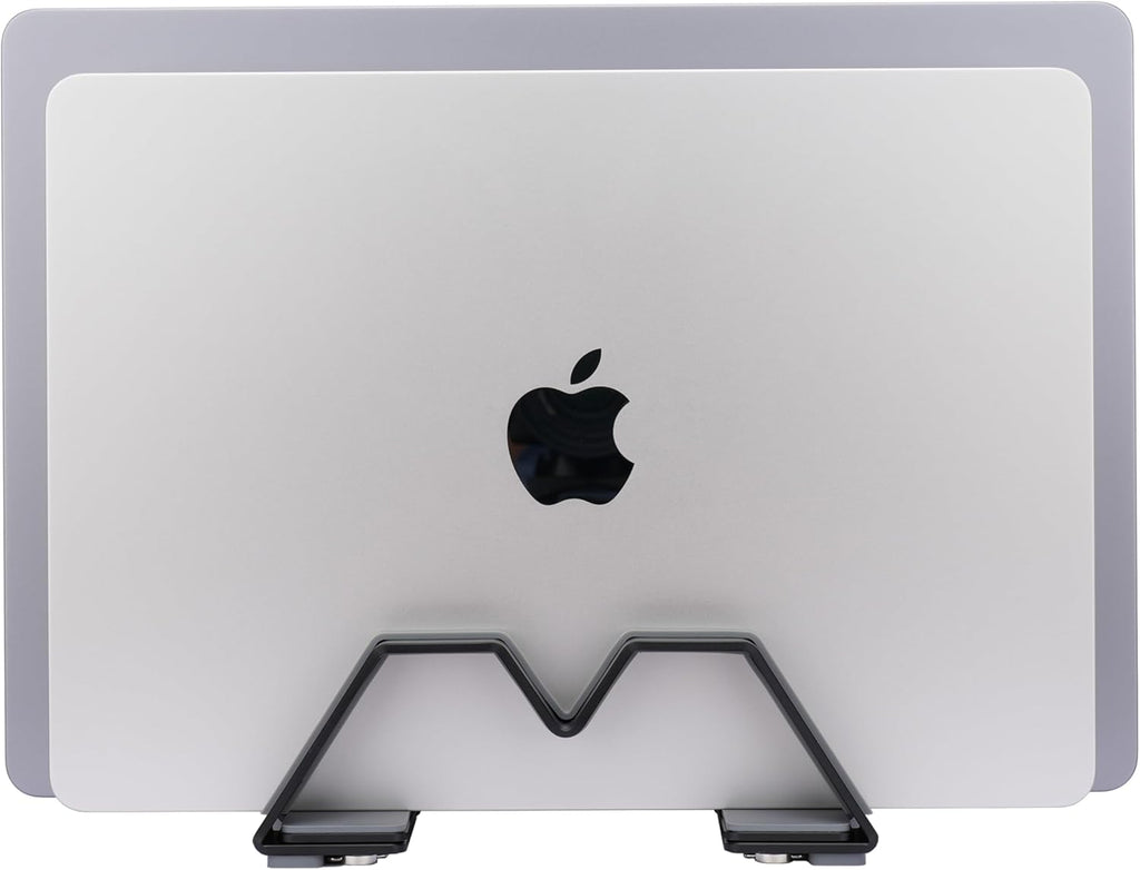 Adjustable Dual Vertical Laptop Stand - Supports 2 Devices Holder, Fit for All Laptops(10-30mm Thickness) - Fashion Design, Adjustable Width, Anti-Slip & Scratch-Resistant, Patented Design