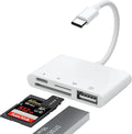 USB-C to SD Card Reader for iPhone iPad with USB OTG Camera Adapter, 4 in 1 Camera Connection Kit, iPhone Adapter with Fast Charging Port, for iPad,iPhone 16 15Pro Max, MacBook Pro/Air, Samsung