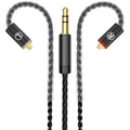 Premium HiFi IEM Cable - Silver-Plated 3.5mm to MMCX Cord, Lossless-Sound in-Ear Monitor Cables for Vibes 201/202, Shure SE215/315/425/535/846-Black (HC001)
