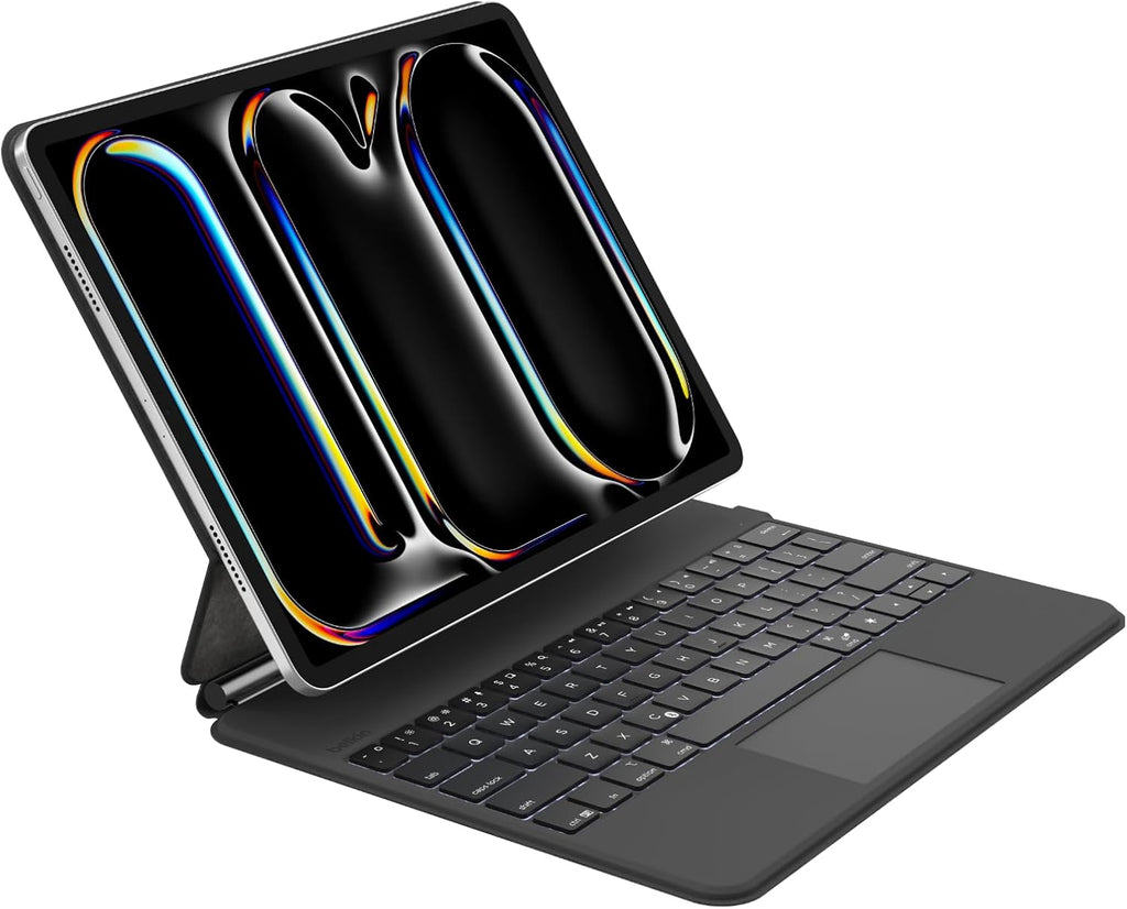 Belkin Pro Keyboard Case w/Magnetic Stand, Backlit Bluetooth Keyboard, Multi-Gesture Controls, Magnetic Apple Pencil Storage Compatibility, & Multimedia Keys for iPad Pro 13" (M4) - Black