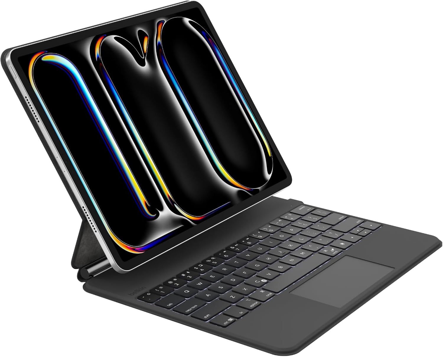 Belkin Pro Keyboard Case w/Magnetic Stand, Backlit Bluetooth Keyboard, Multi-Gesture Controls, Magnetic Apple Pencil Storage Compatibility, & Multimedia Keys for iPad Pro 13" (M4) - Black