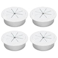 Desk Grommet 2-1/16" (53 mm), Desk Hole Cover for Cables White, Cable Grommet ABS Plastic, Desk Hole Grommet for Office and Home Table Cable, Detachable & Flexible Cable Cord Organizer-4 Pcs