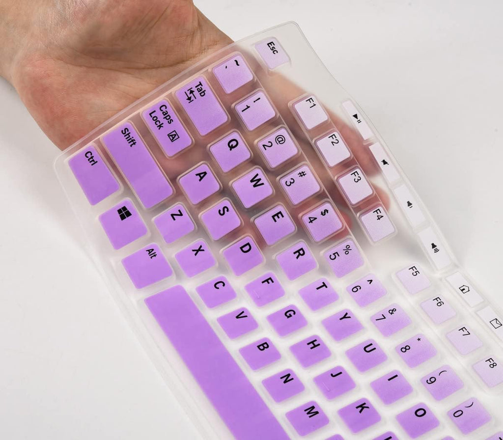 Keyboard Cover for Logitech MK370 MK270 MK295 Keyboard, Logitech MK270 K270 MK260 Keyboard Cover Skin Protector - Gradual Purple