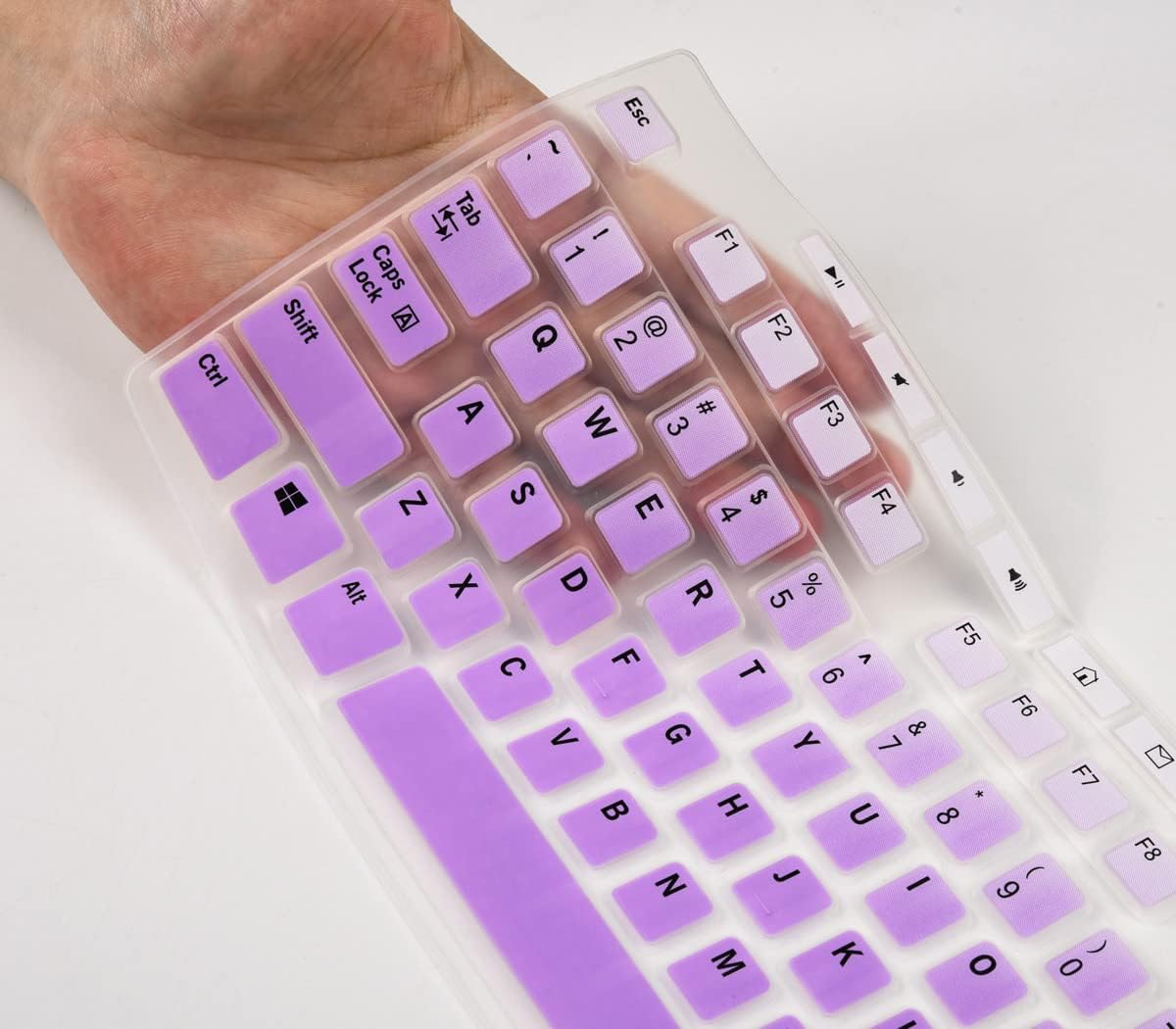 Keyboard Cover for Logitech MK370 MK270 MK295 Keyboard, Logitech MK270 K270 MK260 Keyboard Cover Skin Protector - Gradual Purple