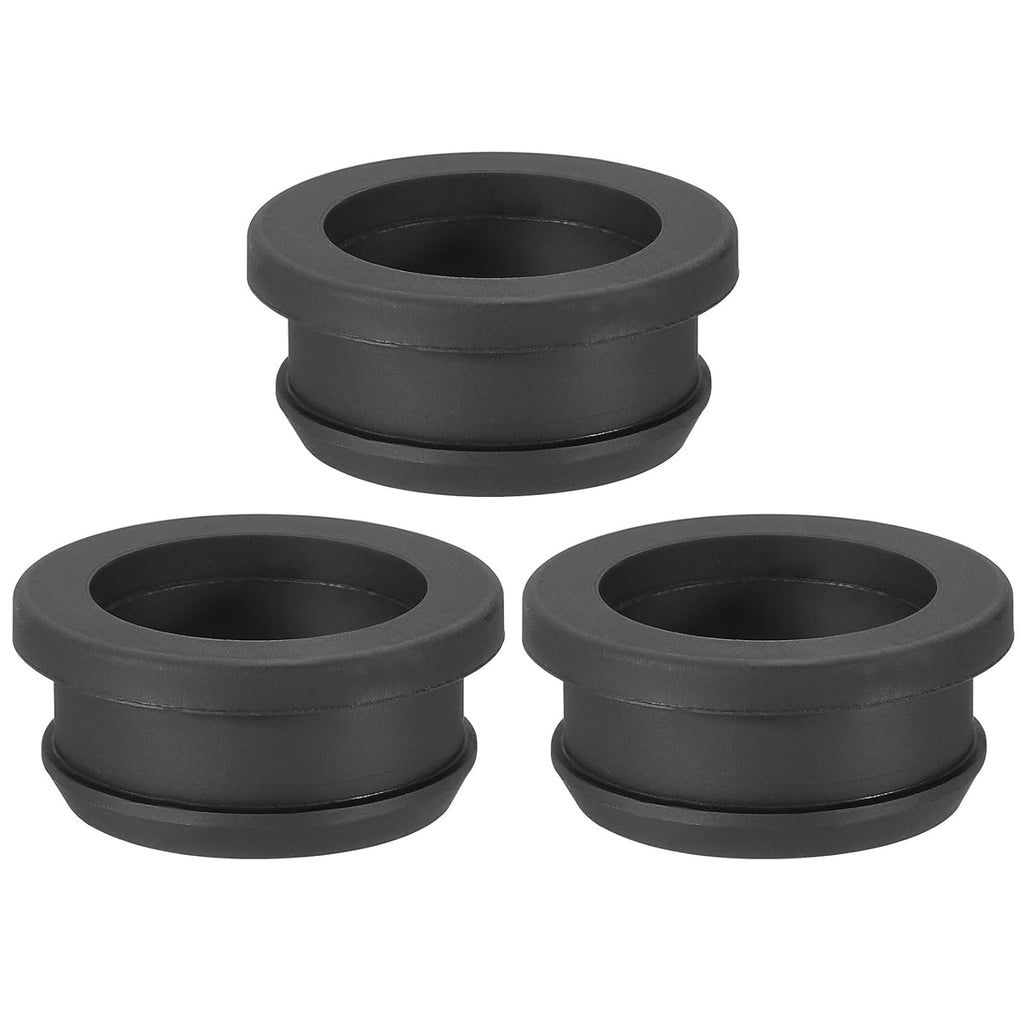 PATIKIL 30mm / 1-3/16 Inch Drill Hole,1 Inch ID Rubber Grommets, 3Pcs Top Hat Grommet for Wiring Eyelet Ring Gasket Automotive Firewall Cable Hole Plugs Wires Protection, Black