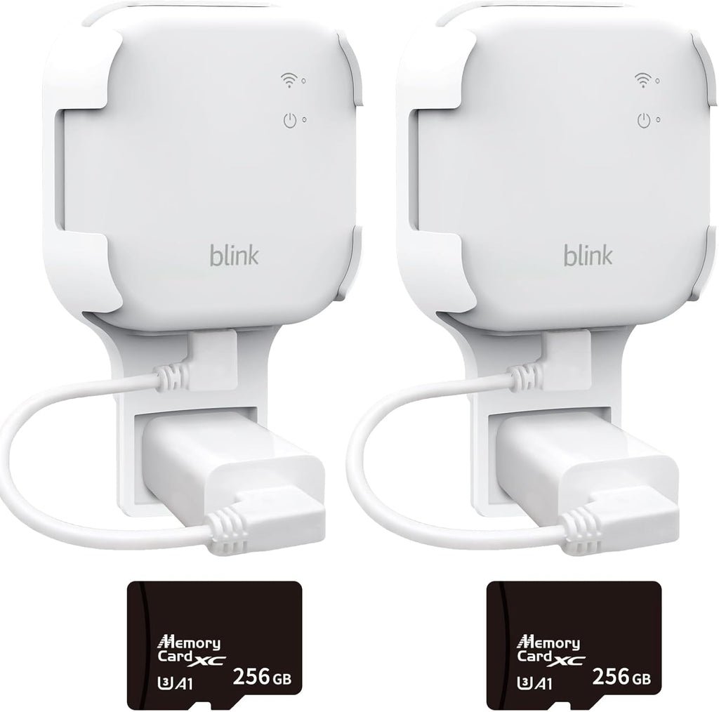 256GB MicroSD Card & Wall Mount for Blink Sync Module XR with Short Cable – Declutter, Save Space, and Effortlessly Enhance Security(2 Pack)
