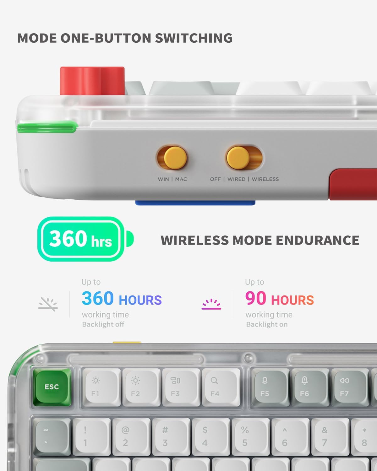 nuphy Kick75 Wireless Low Profile Mechanical Keyboard with Volume Knob,75% Hot Swappable Custom Keyboard,80 Keys RGB Backlit with PBT Keycaps,BT/2.4G/USB-C (Silver Nano Switch)