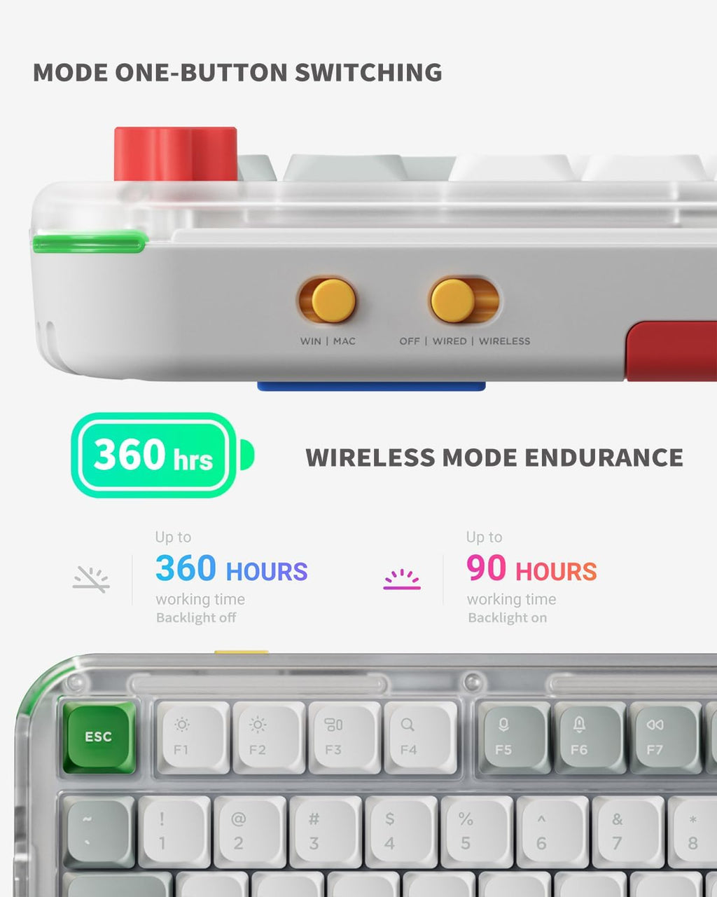 nuphy Kick75 Wireless Low Profile Mechanical Keyboard with Volume Knob,75% Hot Swappable Gaming Keyboard,80 Keys RGB Backlit with PBT Keycaps, Support BT/2.4G/USB-C (Red Nano Swithc)