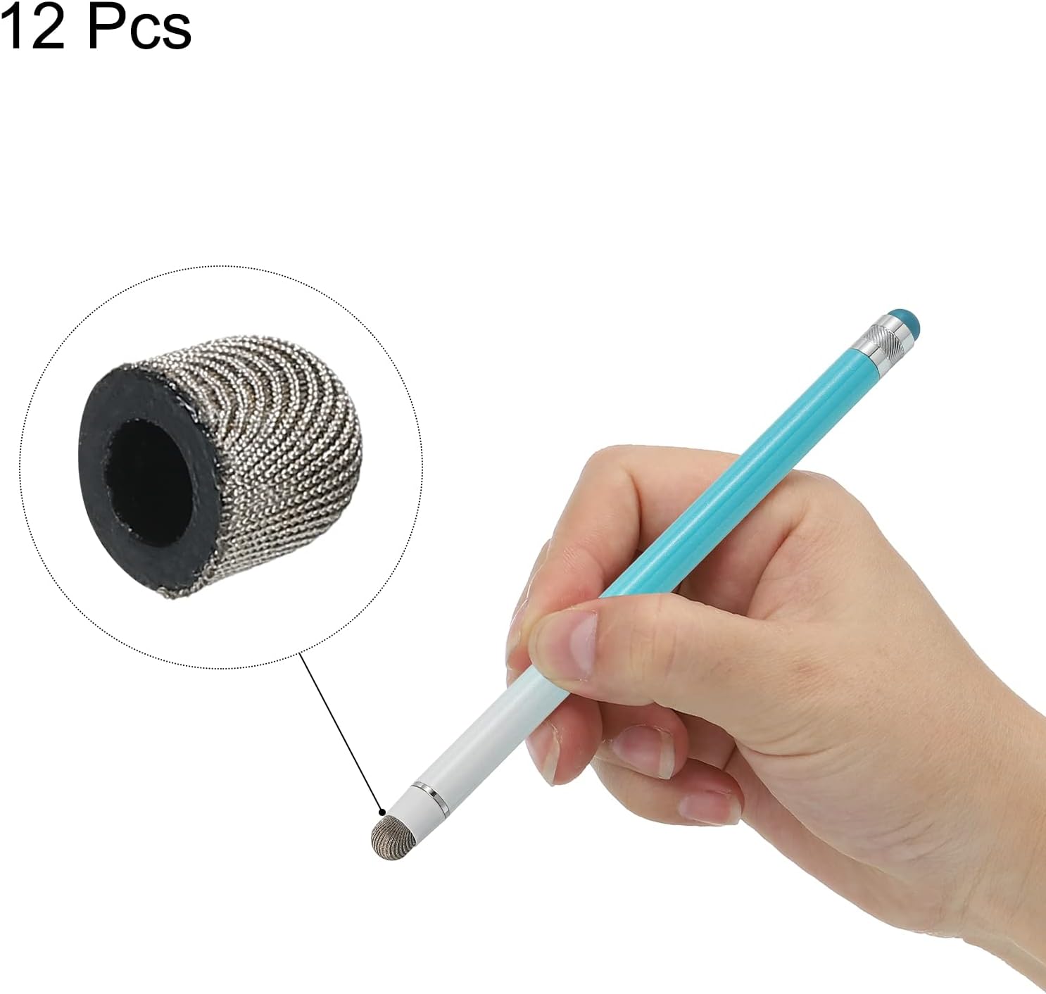 MECCANIXITY 12pcs 6mm Stylus Pen Fine Tips Conductive Fiber Capacitive Touch Screen Pens Tip Universal Replacement