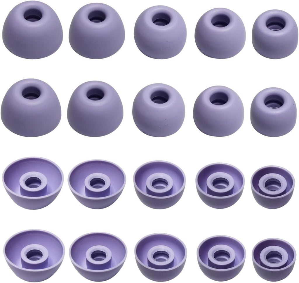 Replacement Earbud Tips for Powerbeats Pro2 Ear Tips [10 Pairs] – XL/L/M/S/XS Silicone Earbuds Tips Compatible with Beats Studio Buds/Beats Fit Pro/Solo Buds, Purple