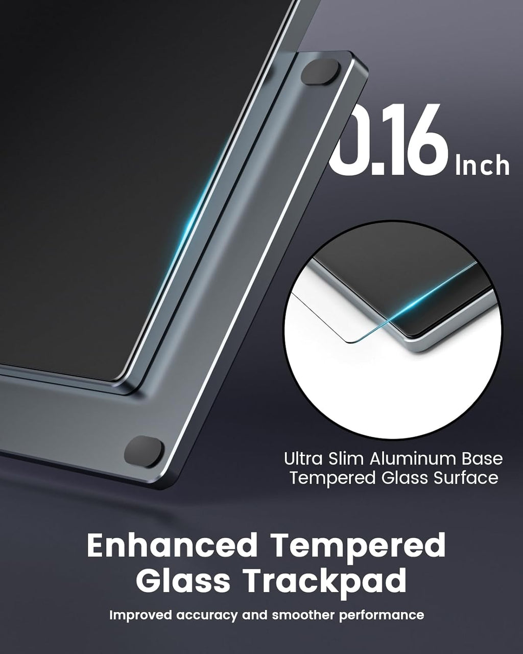seenda Trackpad, Upgrade Smooth Glass Surface with Multi-Touch, Aluminum Slim USB Wired Win/Mac Touchpad with High Precision Navigation for Windows 10/11 Computer and iMac, MacBook Air/Pro