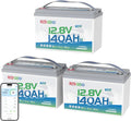 Redodo 12V 140Ah LiFePO4 Battery Group31, 10-Year Lifespan, 150A BMS & Bluetooth Monitoring, Ideal for RVs, Solar, Marine, Boat, Solar and Off-Grid 3 Pack