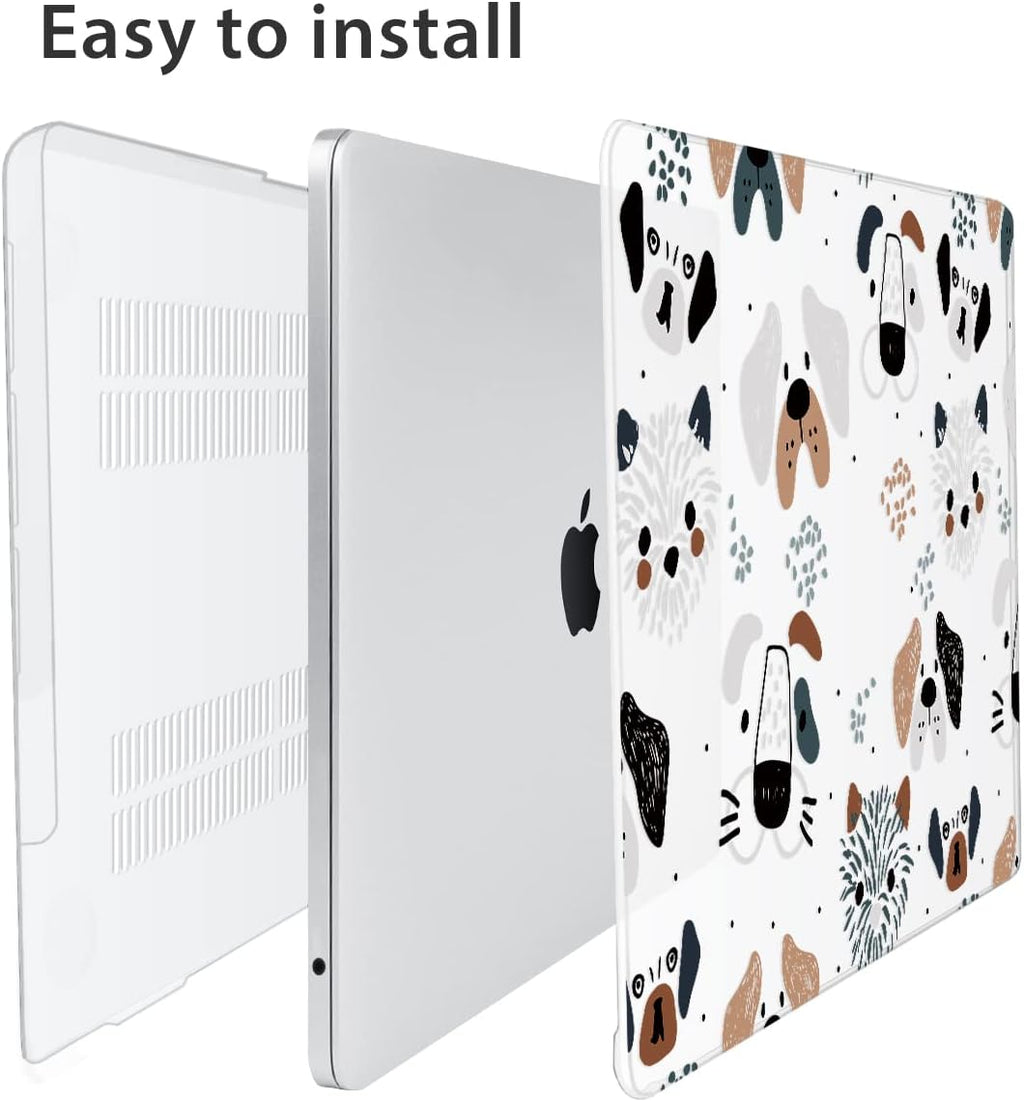 Compatible with MacBook Air 13 inch Case 2025 2024-2022 M4 A3240 M3 A3113 M2 A2681, Plastic Hard Shell&Keyboard Cover&Screen Film&Webcam Cover for MacBook Air 13.6 inch Case, Funny Dog