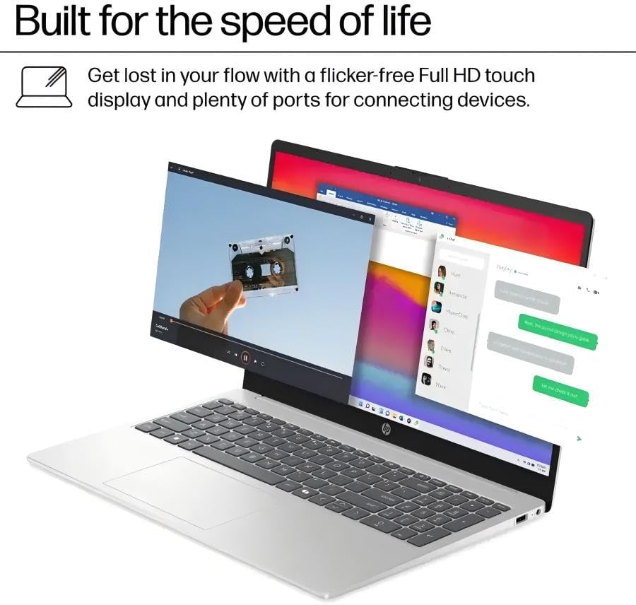 HP 15.6 Touchscreen Laptop Computer for Business, Intel 13th Gen i7-1355U(Up to 5.0 GHz), 15.6" FHD Touch Screen, 16 GB RAM, 512 GB SSD, Iris Xe GPU, Wi-Fi 6, HD Webcam, Windows 11 Pro, w/Accessories