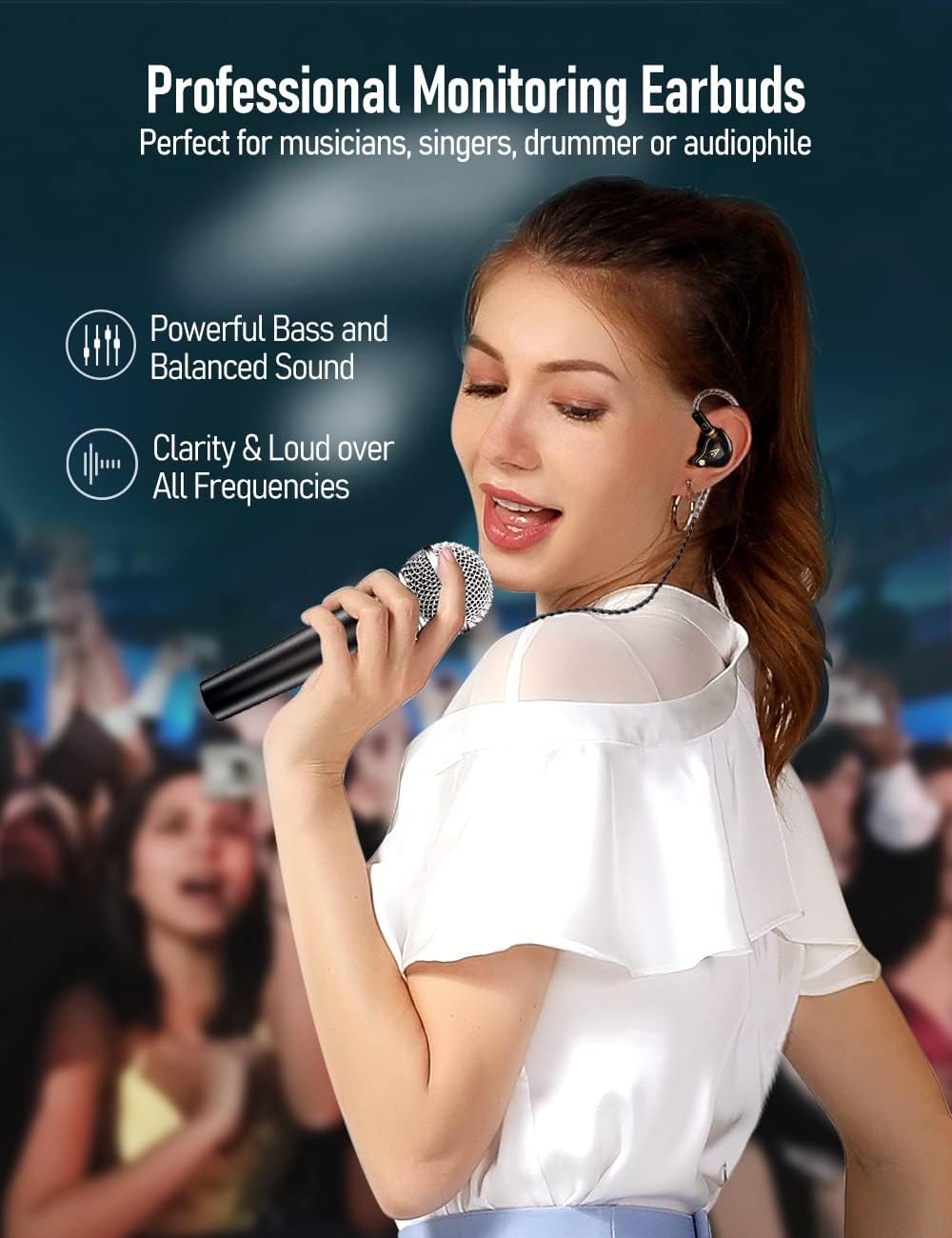 Vibes 201MC Wired Earbuds in Ear Headphones with Mic, USB C to 3.5mm Adapter & Braided Cord, Noise Isolating Bass Driven Earphones, Carry Case, Ear Buds Tips, 3.5mm Jack (Clear Brown)