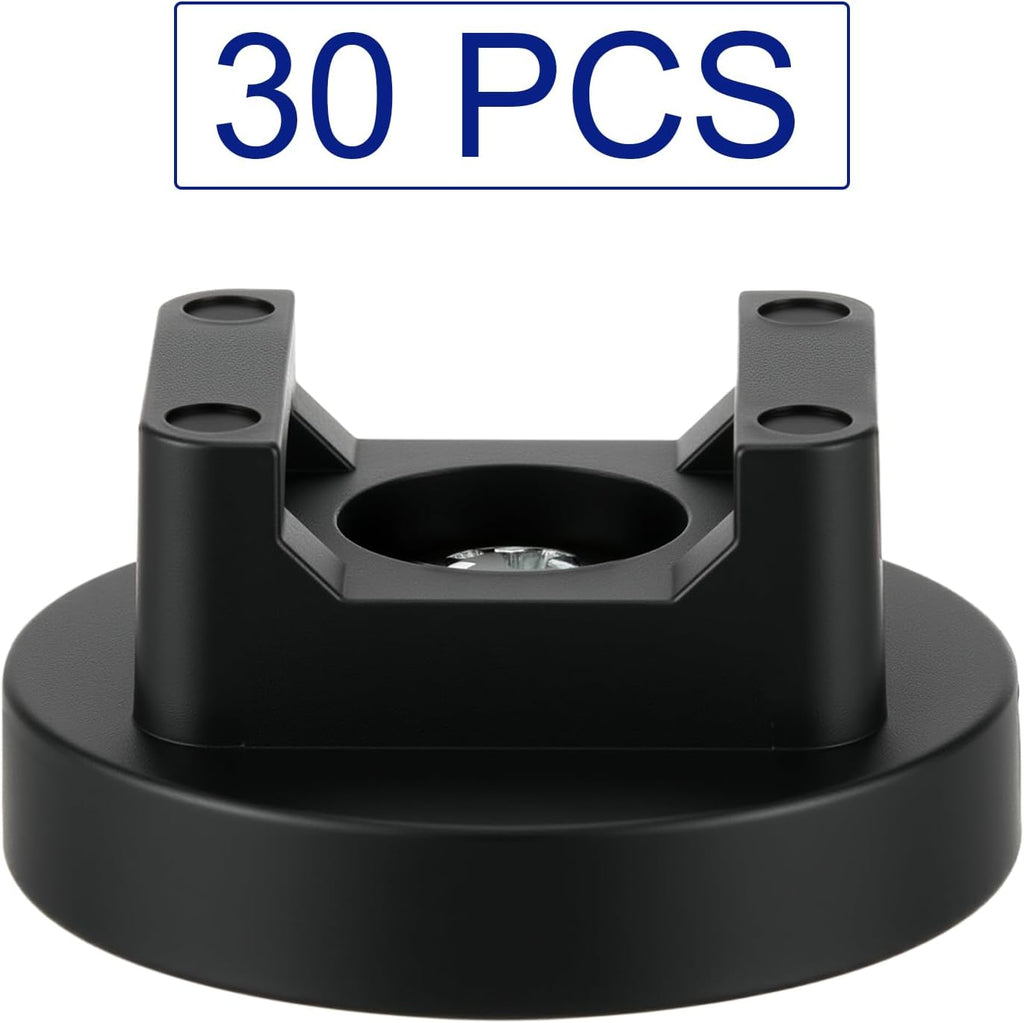 Yookeer 30 Pcs Magnetic Zip Tie Mount Base Black Magnetic Cable Clips Wire Holder Multipurpose Cable Ties Management Base Electrical Supplies for Wire (31 mm)