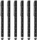 PATIKIL Stylus Pens for Touch Screens, 6 Pcs High Precision Universal Bling Stylus Crystal Metal Capacitive Pen for Touch Screen Devices Phone Tablets Laptop, Black