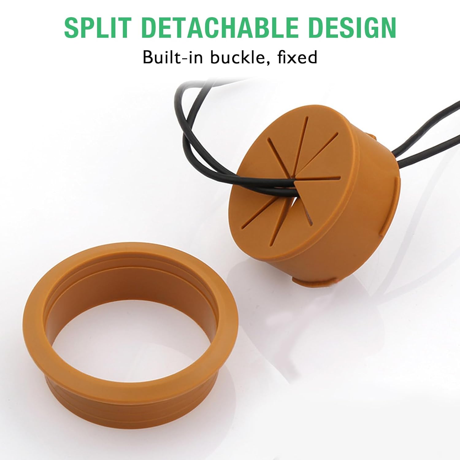 2 Pcs Desk Grommet 2-1/16" / 53 mm, Desk Hole Cover for Cables Black, Cable Grommet ABS Plastic, Desk Hole Grommet for Home & Office Pc, Detachable Cable Cord Organizer