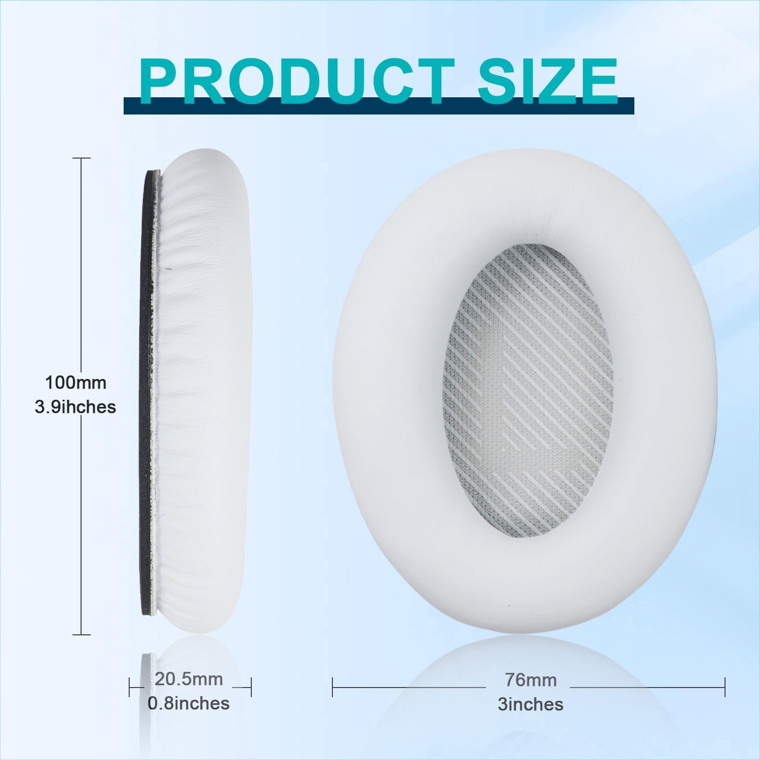 Replacement Earpads Cushions for Bose QuietComfort 35 & Quiet Comfort 35 II, Headphones Ear Covers Ear Pads for Bose QC35/QC35II/25/15 QC2 / Ae2 / Ae2i / Ae2W / Sound Link/Sound True-White