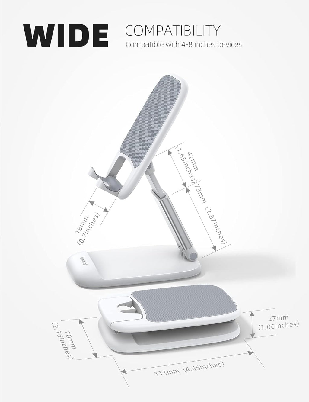 Lamicall for Mother Mom, White Phone Stand, Birthday Gifts for Father Teens Girls Boys Desk Accessories for iPhone Holder