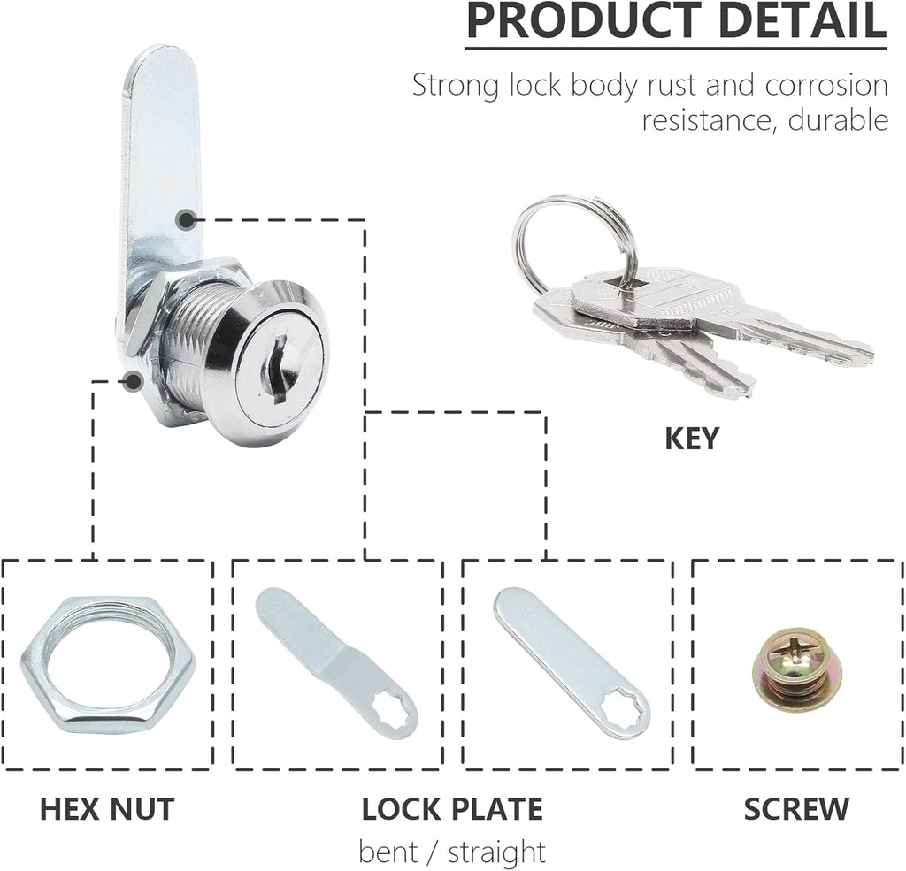 Uenhoy 6 Pack Cam Locks, Keyed Alike - 3/4" (20mm) Set for Drawers, Mailbox, Tool Box, RV, File Cabinet Locks with Keys
