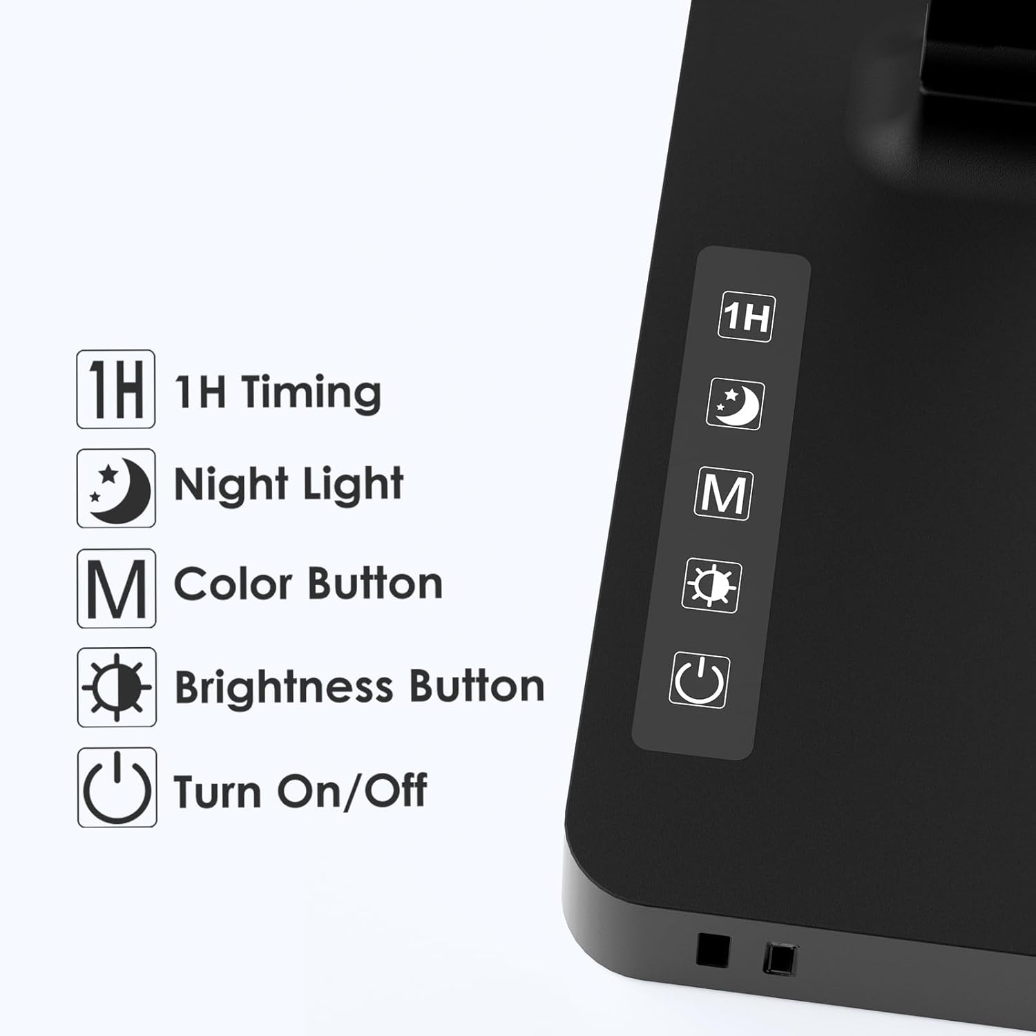 Infiway Desk Lamp with USB Charging Port: LED Desk Lamps for Home Office - 1 USB-A, 1 Type-C Charging Port, 2 AC Power Outlets, Touch Control Dimmable 5 Color 5 Brightness, Night Light(Black)