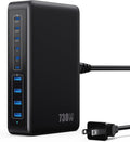 730W USB C Charger Block,10-Ports GaN V Fast Charging Station Hub,QC4.0+3 PD 100W Laptop Charger Wall Power Adapter for MacBook Pro/Air,DELL,iPhone 16/15/14/13,iPad,Galaxy S25,Pixel,Steam Desk-Black