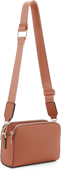 EVVE Crossbody Bags for Women Trendy Triple Zip Small Crossbody Camera Bag Purse by EVVE