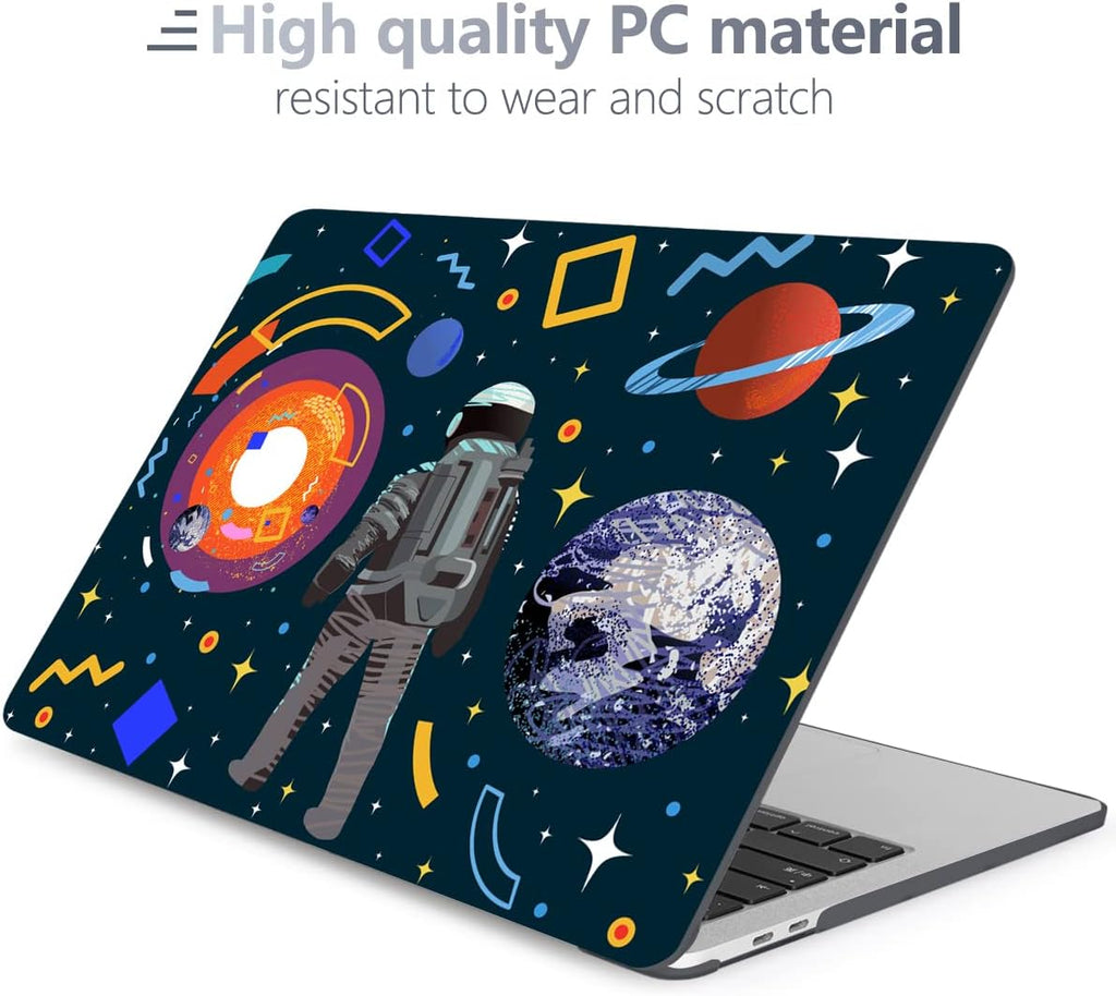 Batianda Design Case for New MacBook Air 13 Inch Model A2337 M1 A2179 A1932 2021 2020 2019 Release,3D Painted Hard Shell with Keyboard Cover & Screen Protector, Astronaut Planet
