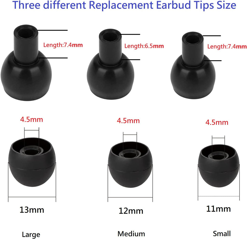 36 Pieces Small Earbud Tips Soft and Comfortable Silicone Earbud Tips Ear Bud Replacement Pieces Silicone Fit Most in-Ear Headphones，Inner Hole 3.8mm -5.5mm，Small Black Replacement Eartips