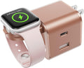 36W for Apple Charging Block with Built-in Watch Charger, Foldable PD Fast Charger Block for iPhone, Dual Ports Wall Charger Compatible with Apple Watch iPhone AirPods(Rose Gold)
