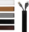 Rubber Bond TV Cord Hider Cable Protector - Strong Self Adhesive Wall Cord Cover Cable Hider - Low Profile Cable Management Wall Cord Concealer Cable Raceway (Black, 6 Feet)