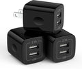 USB Wall Charger Box, 3Pack 2.1A Dual USB Charging Block Brick Cube Power Adapter for Phone 16/15/14/13/12 Pro Max/SE/8, Samsung S25 A15 5G A35 A14 S24 S23 S22 S21 FE/Ultra, Google Pixel 8a, LG, Moto