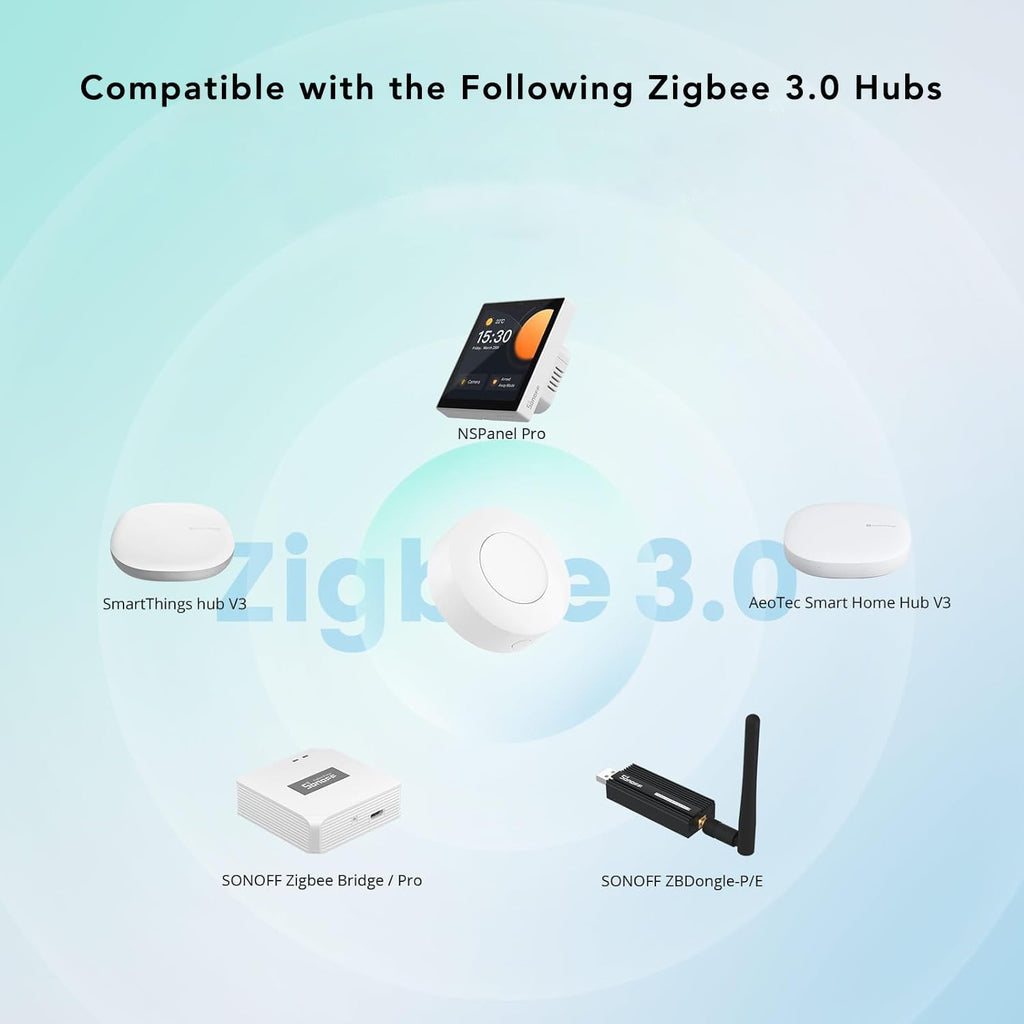 SONOFF Zigbee Switch, SNZB-01P Wireless Push Button, Supports to Create Smart Scenes, Trigger The Connected Devices on eWelink APP with Three Control Options, SONOFF ZigBee Bridge Required, 2Pack