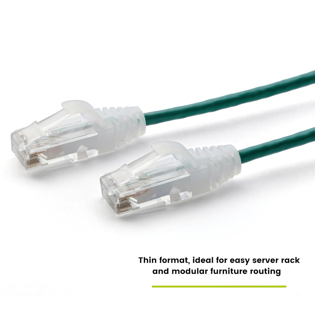 TRUECABLE Cat6 Component Rated Patch Cable, Unshielded (U/UTP), 2ft, Green, 28AWG Solid Copper, Snagless 10G High-Speed Ethernet Cable, PoE++ 4PPoE 100W, UL Listed, RoHS-3, 5 Pack